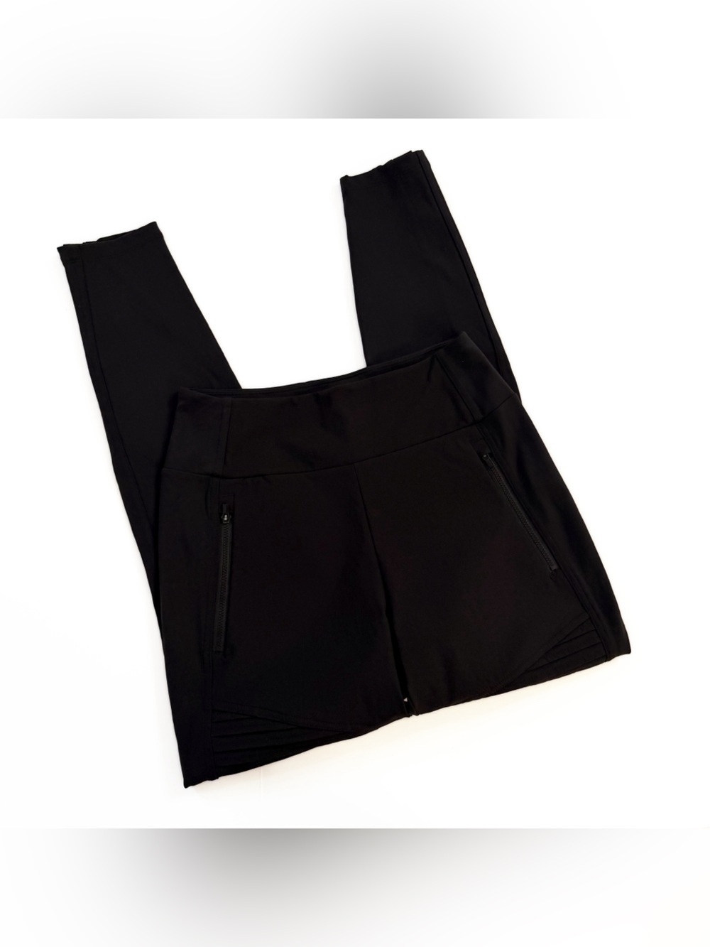 Athleta Leggings Womens 8 Headlands Hybrid Moto Black - Picture 2 of 5